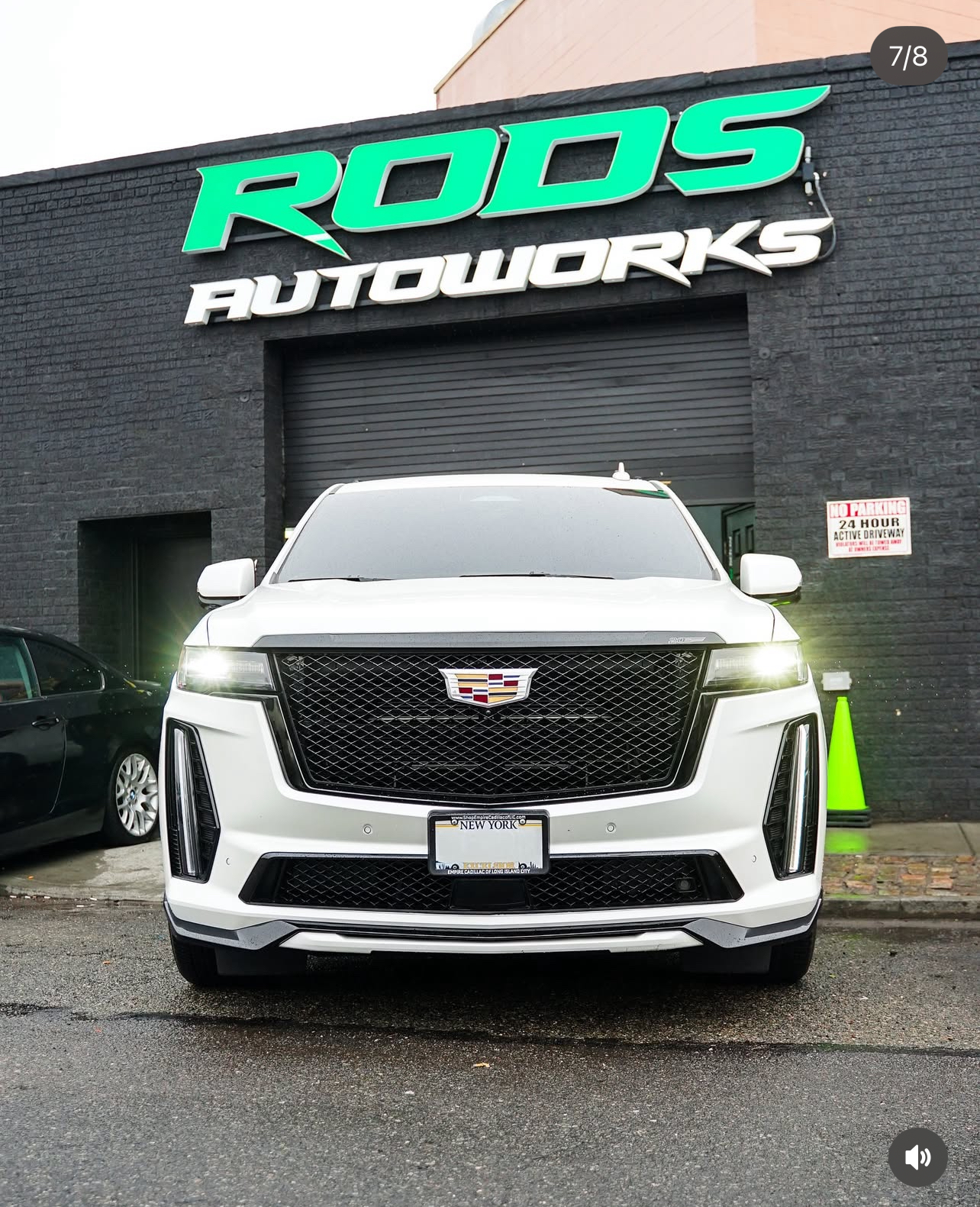 White Cadillac Escalade at Rods AutoWorks Astoria